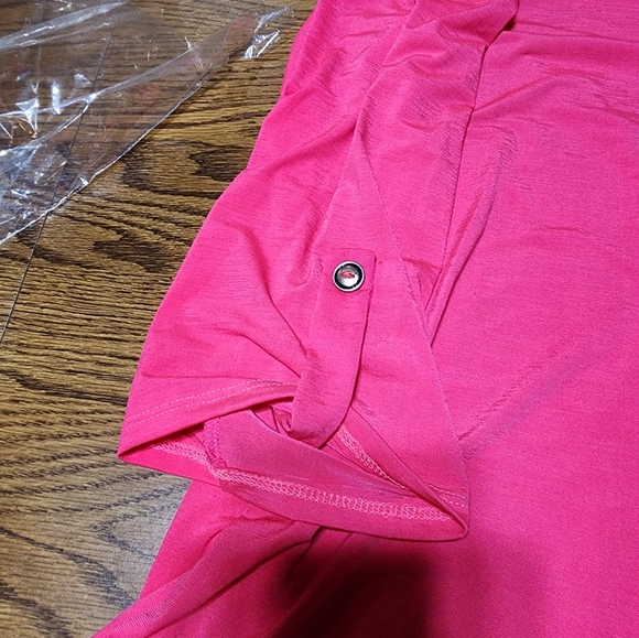 New Dear Scarlett Lizzy Dress shirt Blouse Hot Pink - Picture 4 of 7